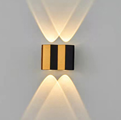 4W 6W 8W 10W Lampada da parete a LED Rettangolo Oro nero Luce su e giù Lampada corpo luminoso Stile di illuminazione Applique da parete moderna