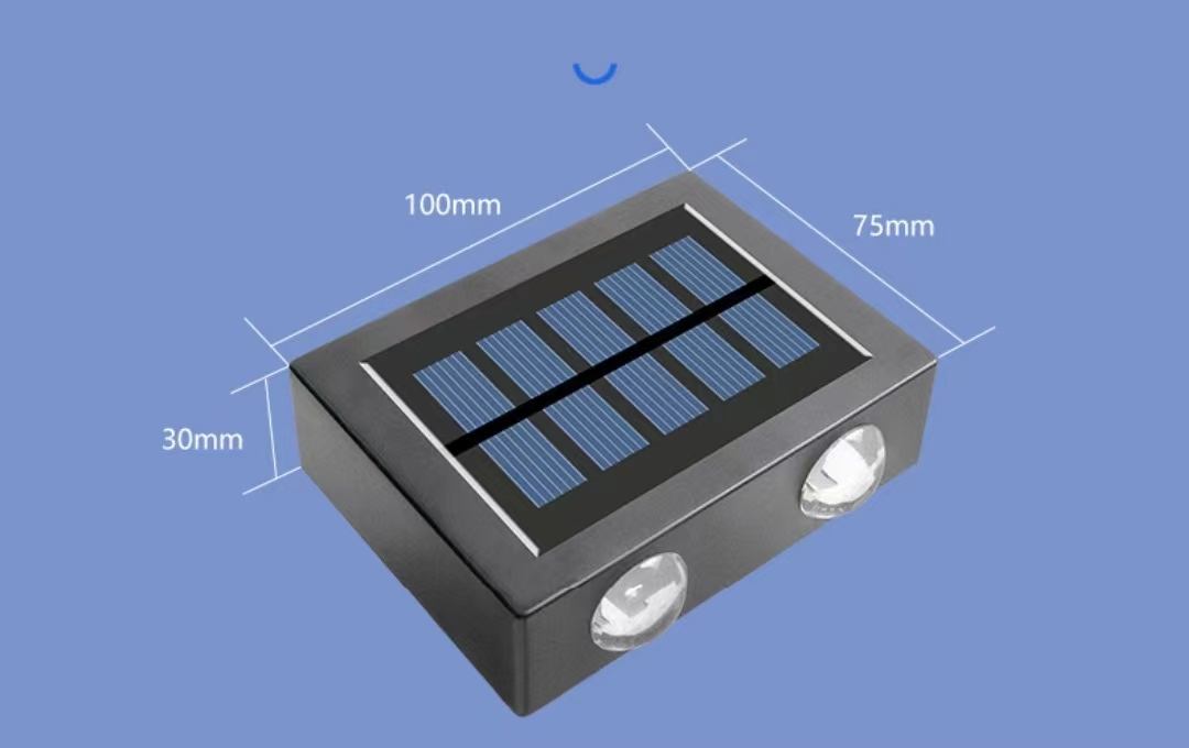 4LED su e giù applique da parete solare decorazione esterna giardino cortile applique da parete casa impermeabile luce solare giardino