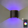 9W RGB TUYA APP controllo LED Applique da parete Impermeabile IP65 Portico Giardino su e giù Lampada da parete Lampada da parete impermeabile semicircolare