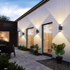 Applique da parete per esterni GU10 Lampade da parete da giardino a induzione con controllo della luce a LED Doppia testa su e giù Illuminazione Cortile Balcone Sconce