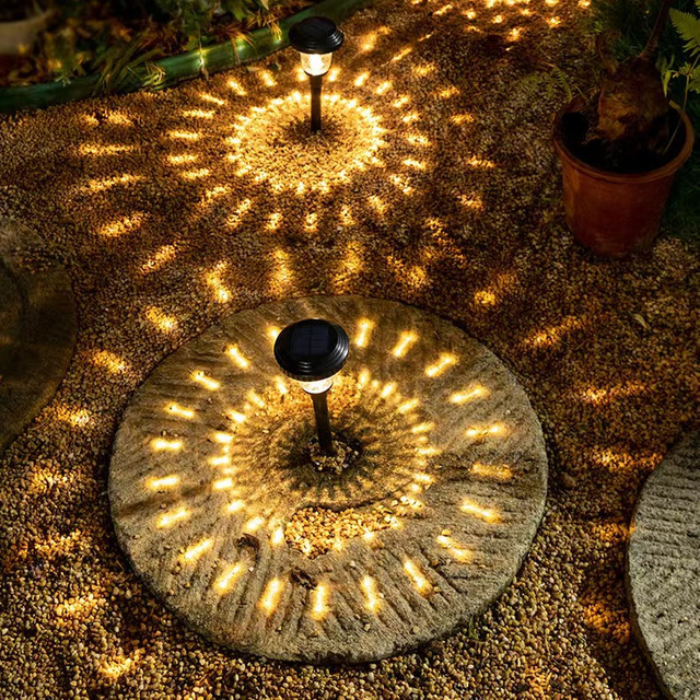 Lampada da prato solare in vetro luce giardino paesaggio decorazione inserita percorso lampada monocristallino polisilicio 600mah 1000MA batteria