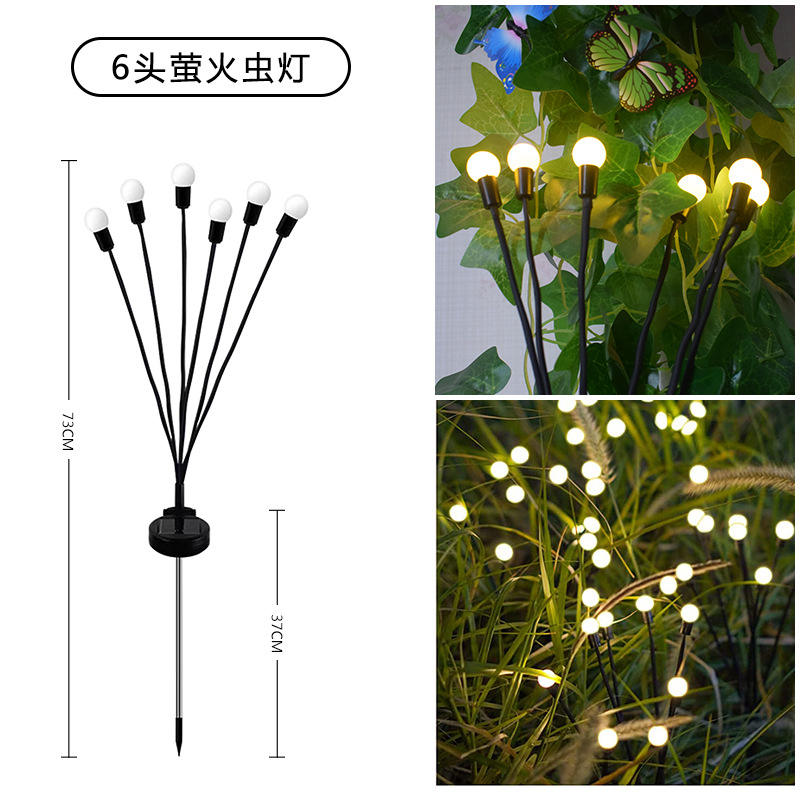 Lampada solare Firefly Lampada solare per erba Lampada solare a LED per esterni Luci decorative per esterni da giardino Luci multicolori a LED a energia solare per cantieri