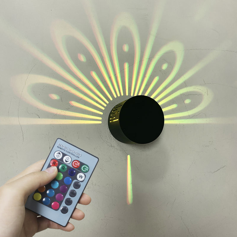 Lampada da parete a fiori 3W Lampada da parete a colori a LED Lampada da parete RGB Lampada da parete a colori con telecomando Lampada da parete decorativa Lampada da parete con telecomando a infrarossi