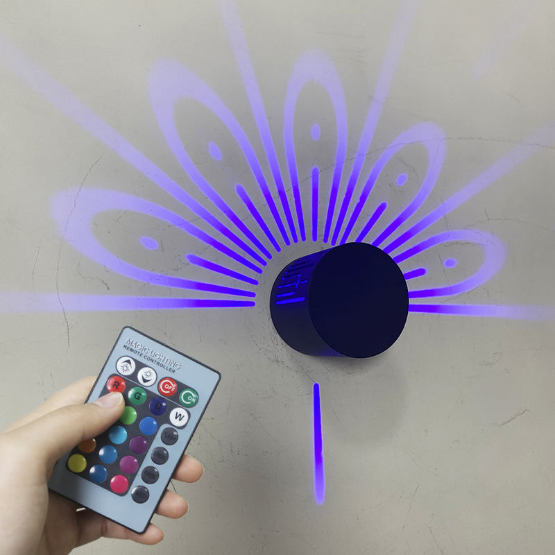 Lampada da parete a fiori 3W Lampada da parete a colori a LED Lampada da parete RGB Lampada da parete a colori con telecomando Lampada da parete decorativa Lampada da parete con telecomando a infrarossi