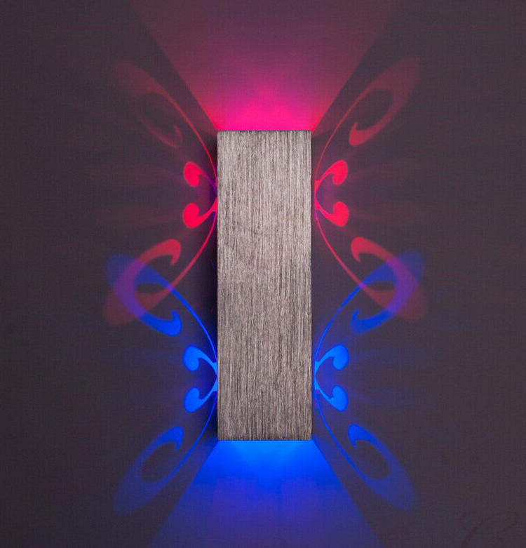 Lampada da parete in alluminio di alta qualità 6W applique per interni 2W applique da parete a farfalla con telecomando luce notturna a led Comodino da parete 