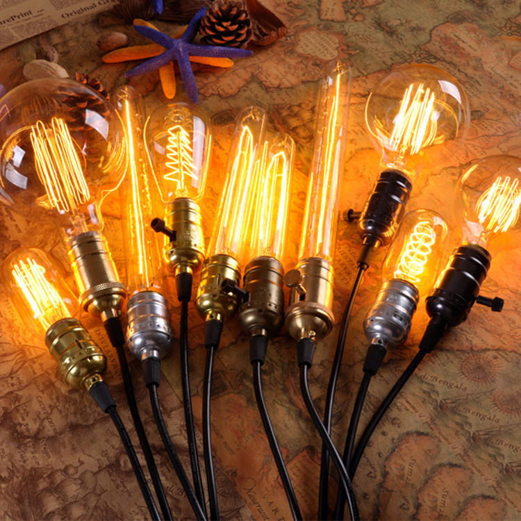 Lampadina E27 al tungsteno Vari stili St64 Lampadina decorativa retrò vintage 220v Seta 40W Lampadina gialla calda