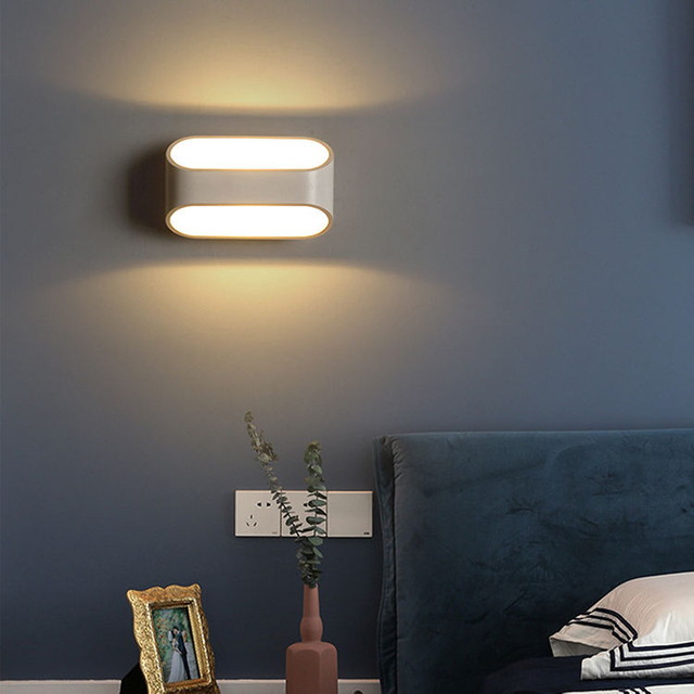 Nuova lampada da parete RGB in alluminio bianco 5W su e giù per interni Wandlamp colore fai da te con controller lampada da parete per interni lampada da parete RGB