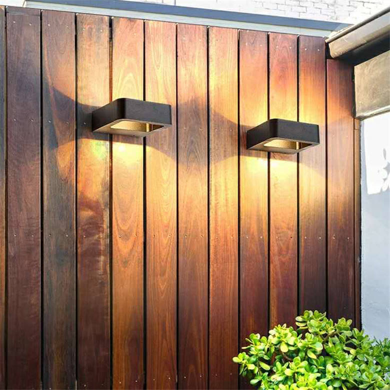LED Portico Luce Impermeabile Esterna 6W 12W Lampada da parete in alluminio nero Giardino Cortile Corridoio Balcone Sconce Light AC110V / 220V