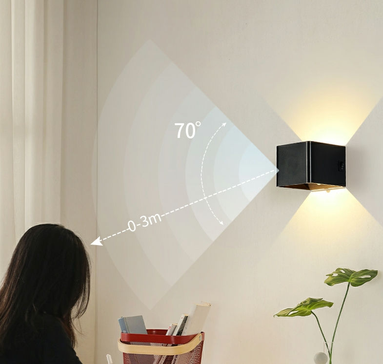 Ricarica USB Wireless Applique da parete LED RGB Dimmerabile Telecomando Lampada da parete per interni per camera da letto Comodino Home Decor Atmosphere