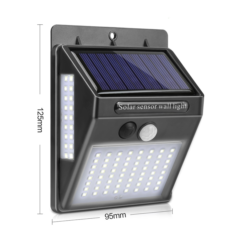 100 LED Solar Light Outdoor Solar Lamp PIR Motion Sensor Wall Light Impermeabile Solar Powered Sunlight per la decorazione del giardino