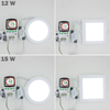 Faretto da incasso a pannello a LED ultra sottile vero pieno watt 3W 4W 6W 9W 12W 15W 18W 24W Faretto da incasso a soffitto a LED rotondo / quadrato