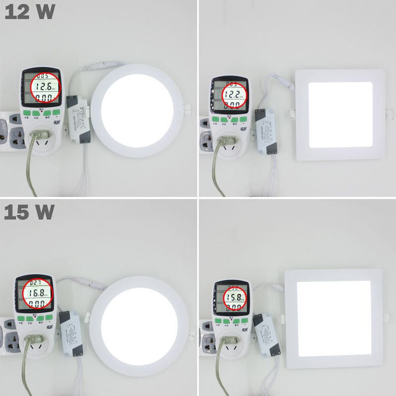 Faretto da incasso a pannello a LED ultra sottile vero pieno watt 3W 4W 6W 9W 12W 15W 18W 24W Faretto da incasso a soffitto a LED rotondo / quadrato