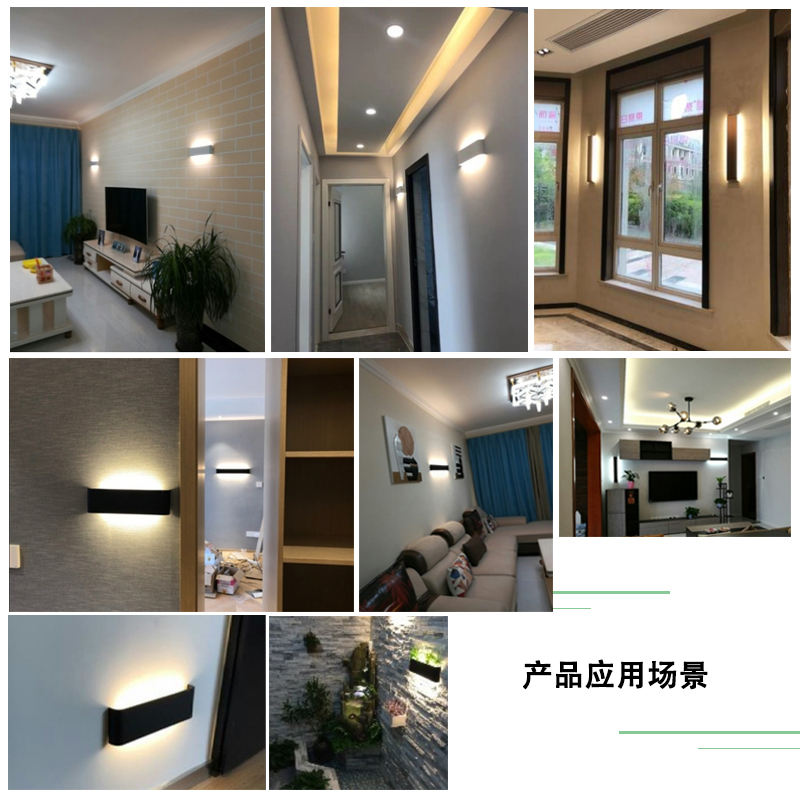Vendita calda Ed Lampada da parete in alluminio 2.4g Smart App Telecomando Striscia su e giù Lampada da parete Soggiorno TV Lampada da casa Specchio anteriore L
