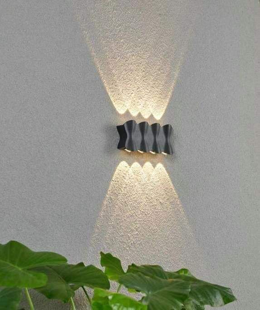 Lampada da parete a LED IP65 da 8W Illuminazione da giardino impermeabile per esterni Camera da letto in alluminio Soggiorno Scale Wandlamp da parete