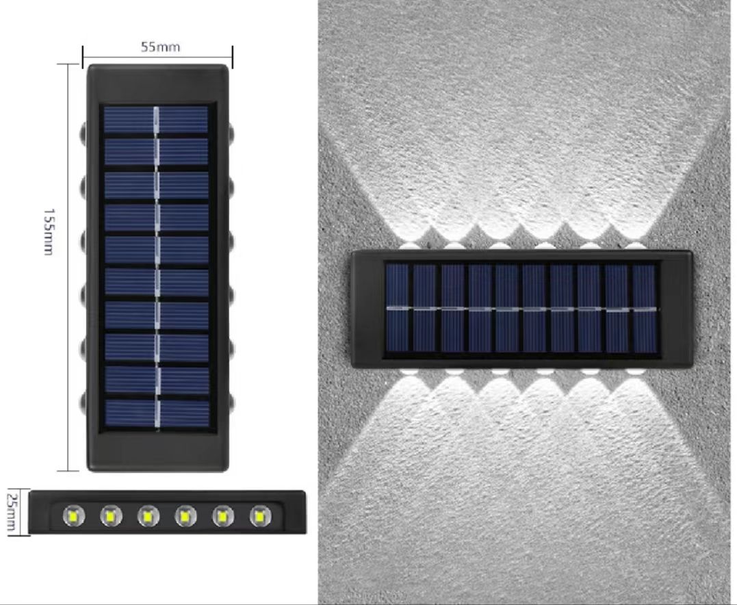Lampada da giardino solare per esterni lampada da parete per la casa decorazione layout parete nuova lampada da parete atmosfera luminosa su e giù