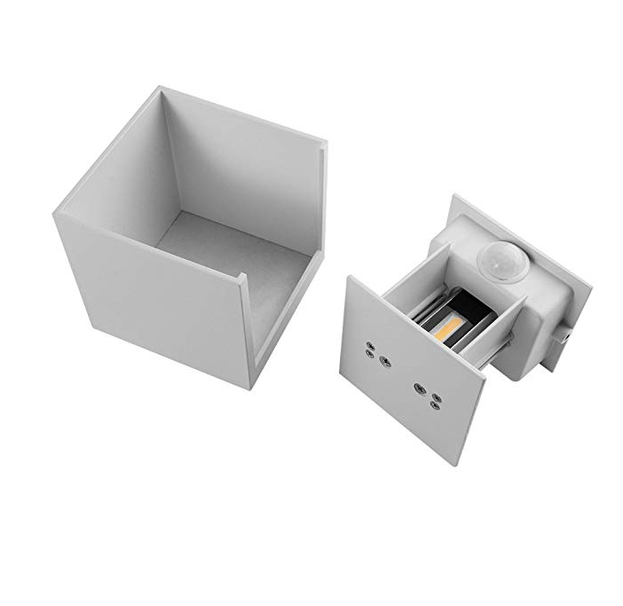 Cube Motion Sensor Lampada da parete a LED di alta qualità 12W Bianco regolabile da esterno ip65 impermeabile per soggiorno interno