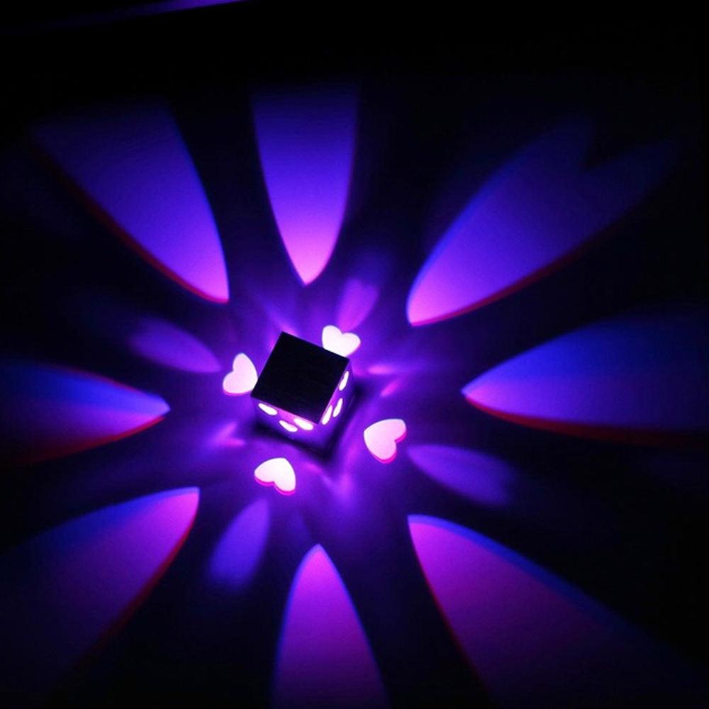 LED Love heart 3W RGB Telecomando Lampada da parete per interni per casa Camera da letto Scala Foyer Decorazione Izakaya Decorateur Beauty Room