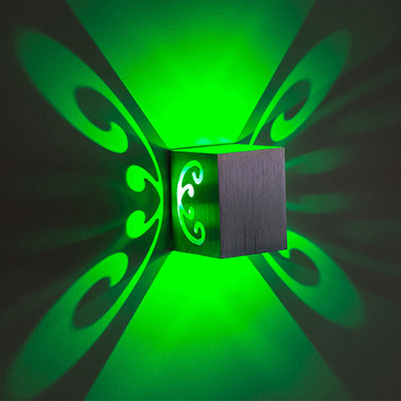 Lampada da parete a farfalla 3W LED Sconce Led a parete in alluminio leggero per corridoio Camera da letto Corridoio Portico Sfondo Apparecchio di illuminazione
