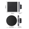 Lampada da parete a led da 10W per esterni di design nero quadrato rotondo per la decorazione di giardini