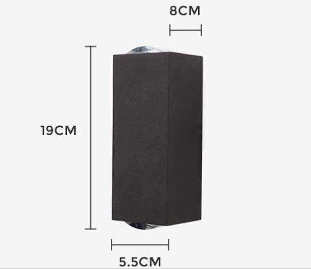 Lampada da parete a tre raggi a conchiglia nera da 6W IP65 applique da parete per esterni impermeabile Lampione da giardino Lampione stradale 