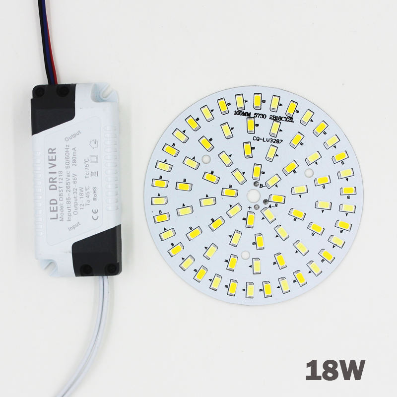 3W 5W 7W 9W 12W 18W SMD5730 Pannello a colori combinato bianco caldo/freddo + Alimentatore driver LED a controllo segmentato per downlight