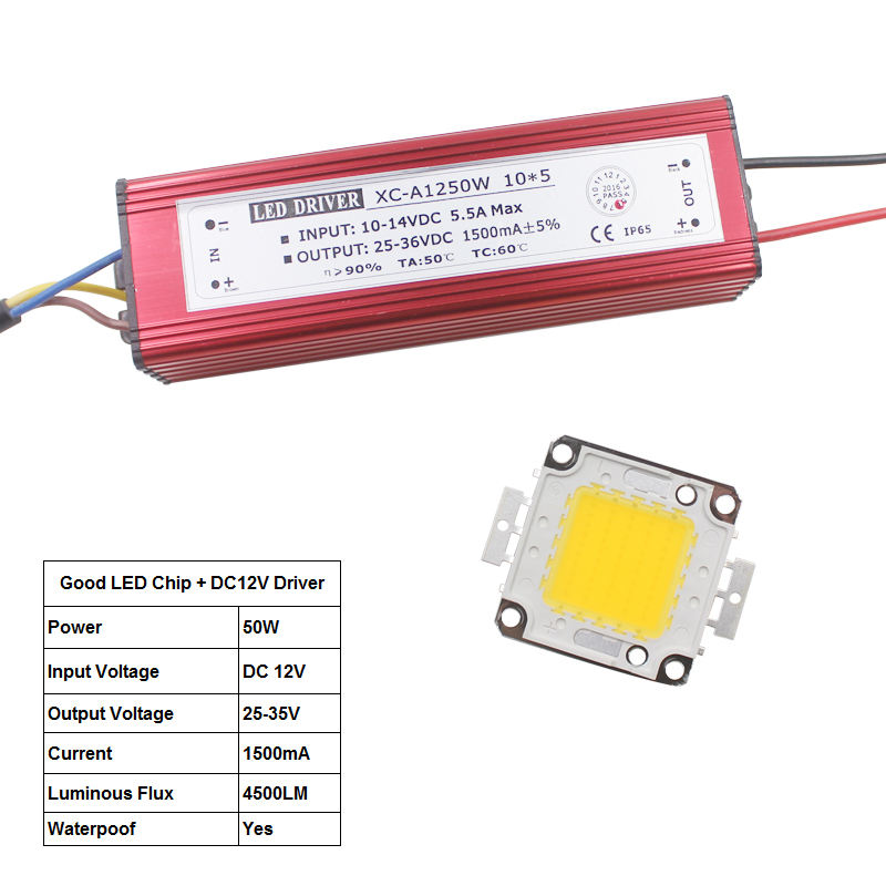 10W 20W 30W 50W LED ad alta potenza luce di inondazione chip COB + ingresso AC / DC 12V LED alimentatore proiettore Led driver