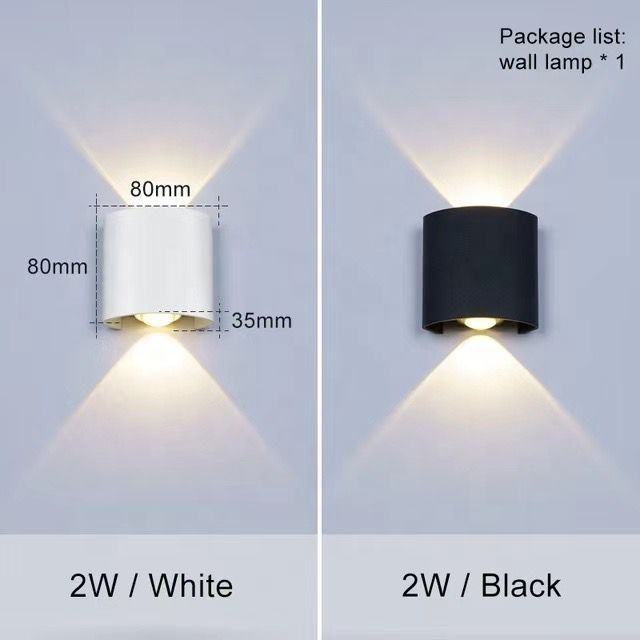 Lampade da parete a LED a pannocchia impermeabile da giardino con cilindro a cubo da esterno regolabile su e giù per l'esterno 220V Illuminazione su e giù