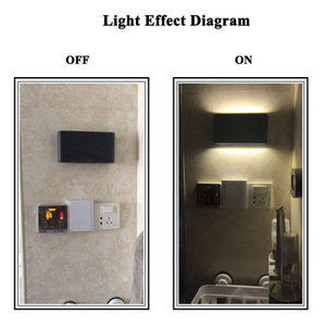 Luce a LED da parete decorativa dal design moderno IP65 Lampada da parete su e giù per comodino LED per esterni Recinzione moderna per vanità nera