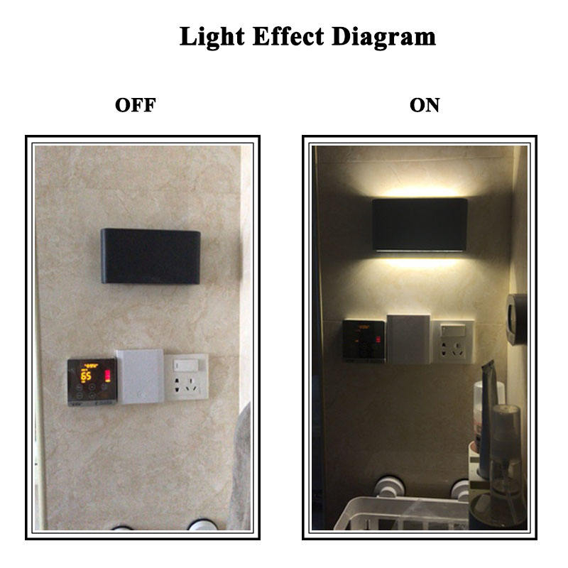 Luce a LED da parete decorativa dal design moderno IP65 Lampada da parete su e giù per comodino LED per esterni Recinzione moderna per vanità nera