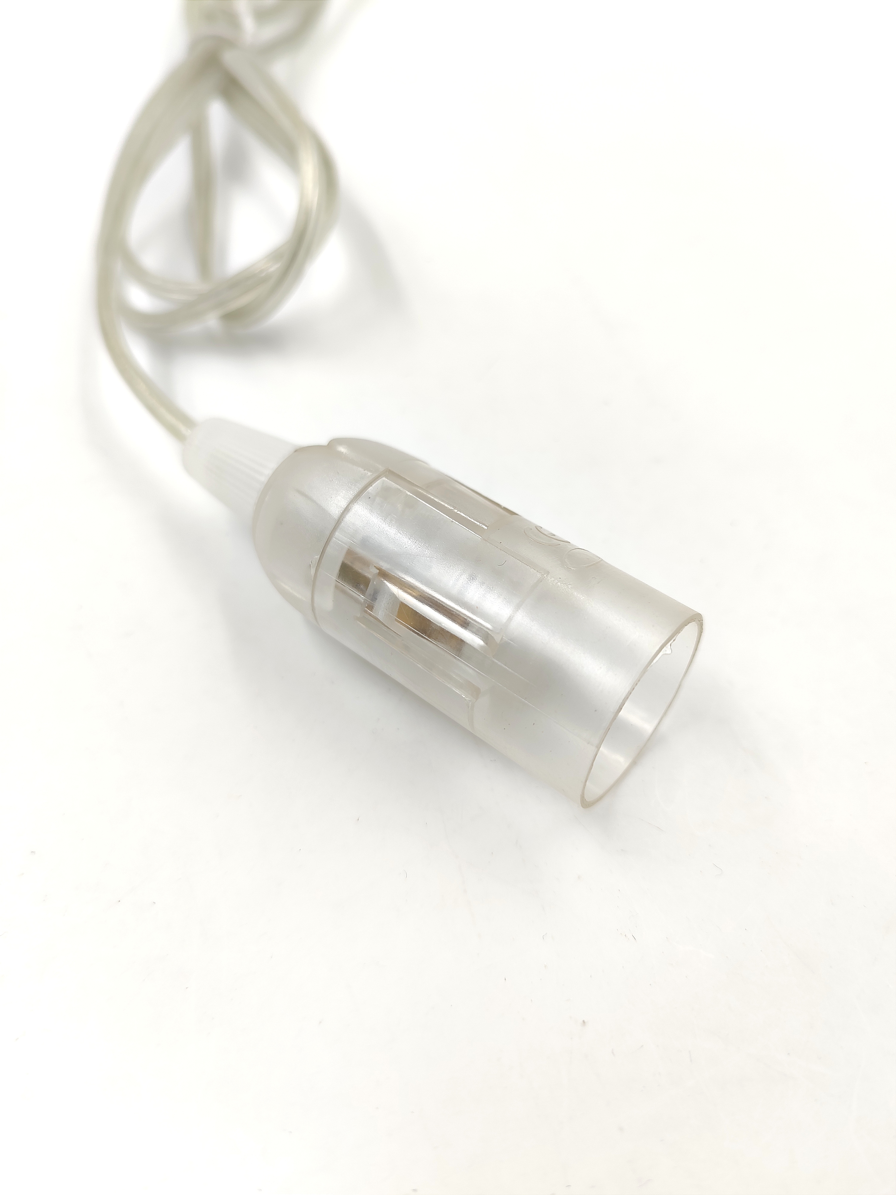 Spina filo trasparente 303 Interruttore E14 Corpo nudo Spina EU / EU / US Spina cavo lampada sale himalayano Portalampada sale himalayano