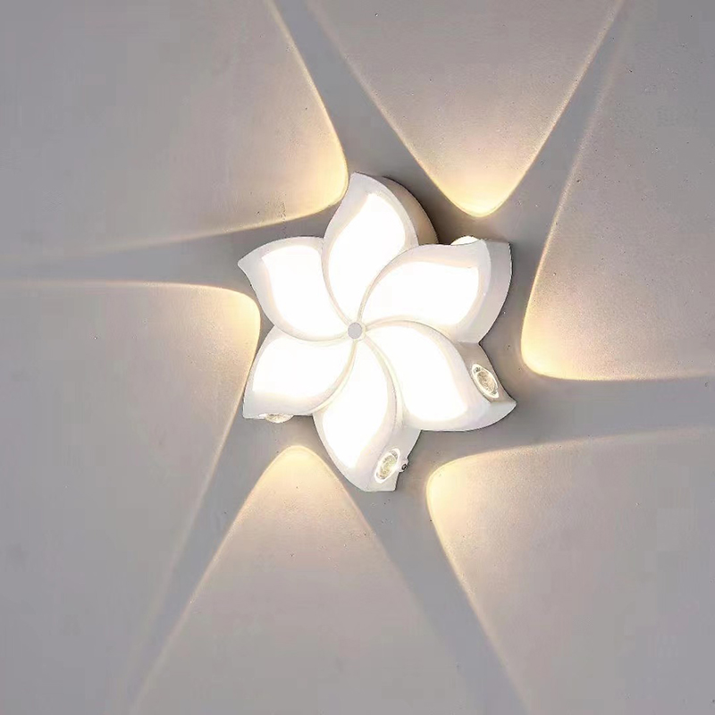 Nuovo stile moderno lampada da parete a LED 10W 12W impermeabile fiore di loto lampade da parete per esterni per giardino decorativo domestico applique da parete a led
