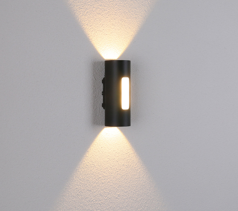 Nero Bianco Decorazione Applique Murale Quadrato Quadrato Arrotondato Su E Giù Luce Ip65 Impermeabile Accanto Lampada Da Parete A Led Cilindrico
