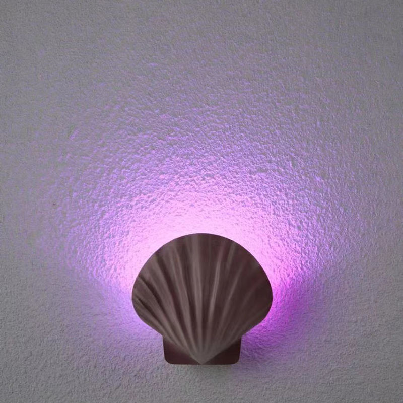 2023 Lampada da parete impermeabile per esterno a conchiglia RGB 5W in stile tropicale Applique da parete piccola per la decorazione del cortile del giardino