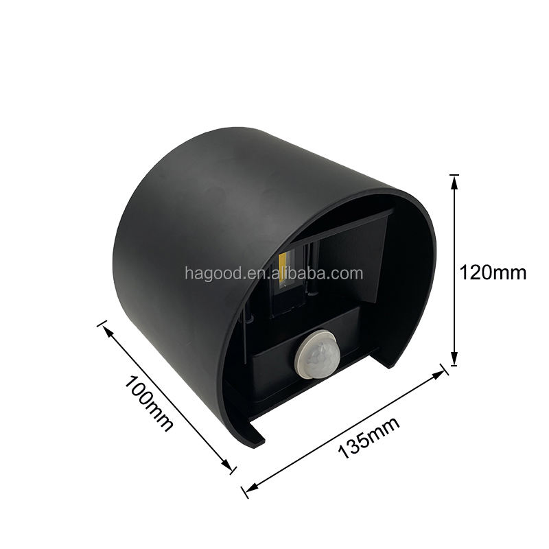 Lampada da parete a led impermeabile da 6W con design a semicerchio impermeabile per esterni con lampada a sospensione per applique a prezzo diretto di fabbrica