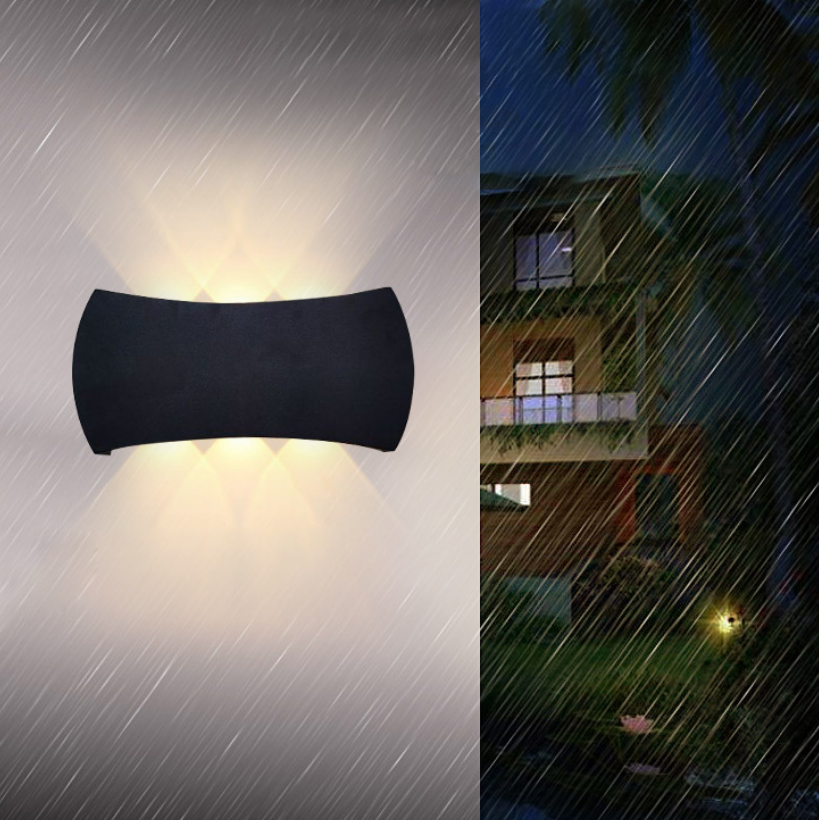 Lampada da parete ad arco a doppia testa per esterni a LED su e giù per scale Corridoio Corridoio Balcone Lampada da parete per esterni impermeabile