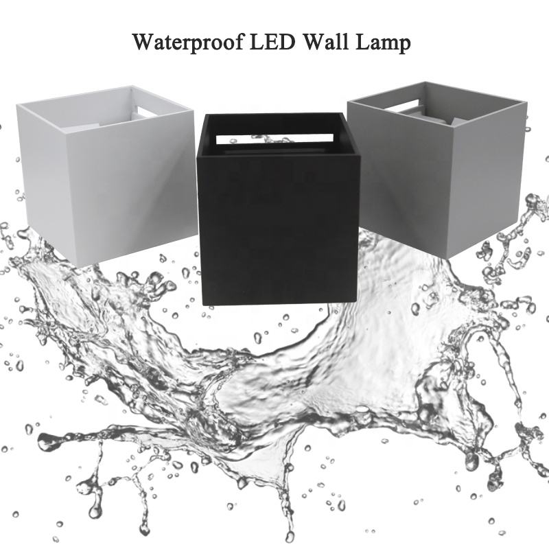 Stile industriale 12W AC85-265V Impermeabile IP65 Fascio regolabile Alluminio Outdoor LED Cubo Impermeabile Applique da parete Applique