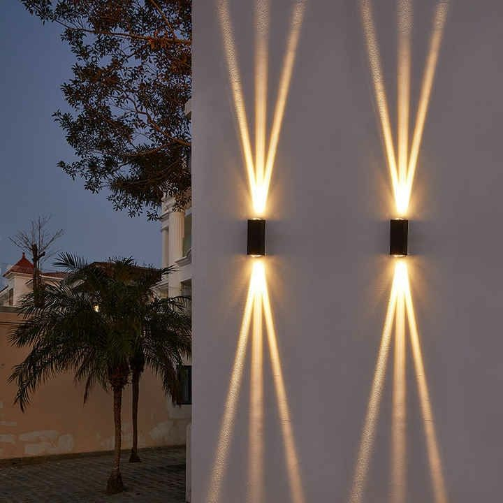 Lampada da parete a tre raggi a conchiglia nera da 6W IP65 applique da parete per esterni impermeabile Lampada da giardino Lampione stradale per la decorazione del giardino