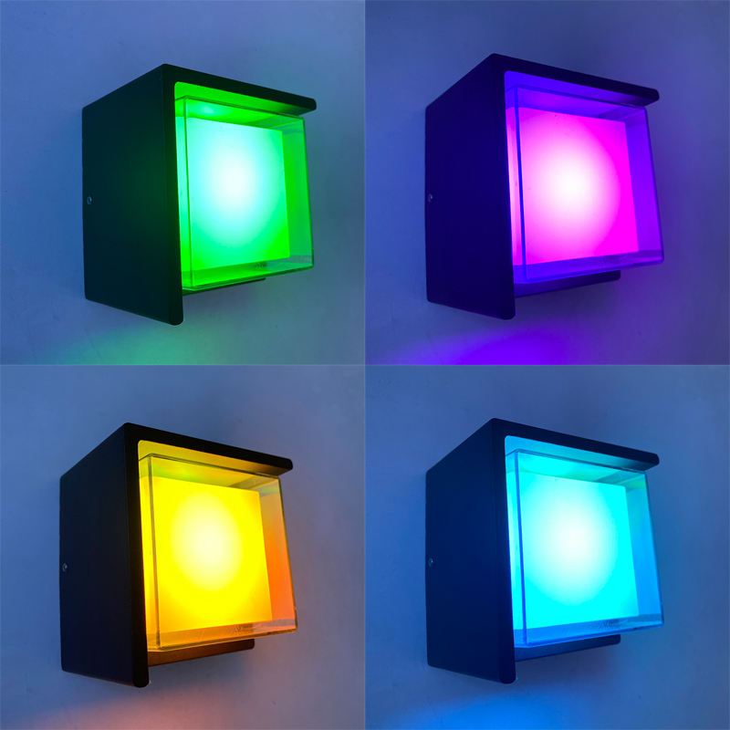 Interni moderni 5W applique da parete a LED acrilico quadrato nero soggiorno corridoio scala decorazione della parete della casa