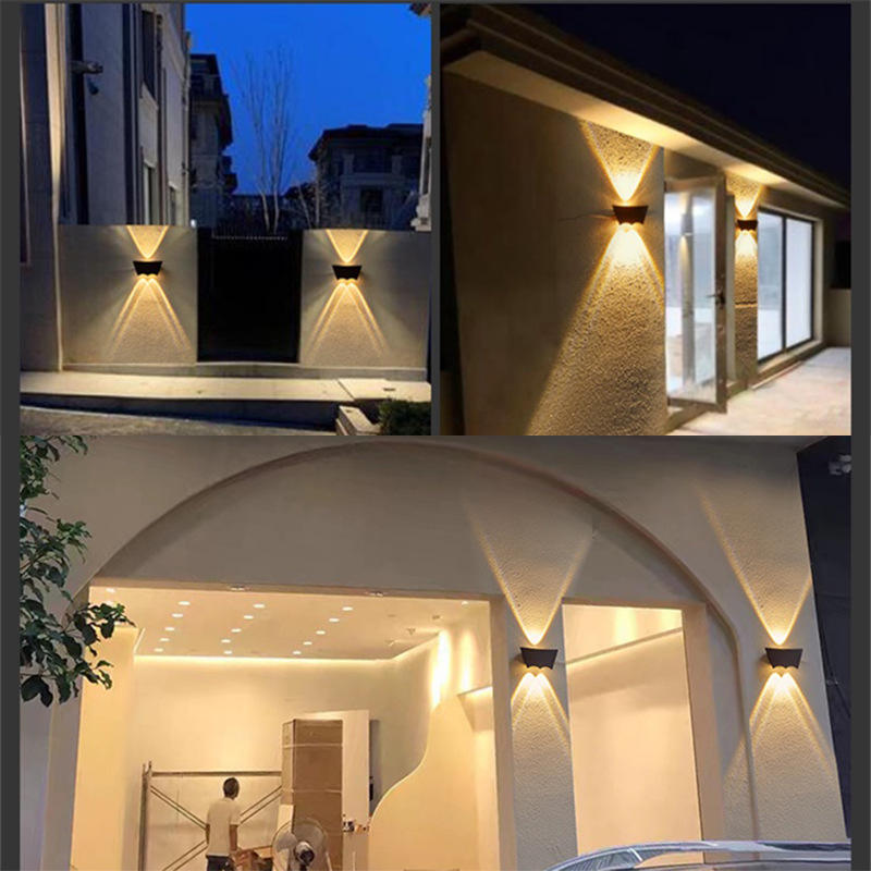Lampada da parete per esterni Luci a led IP65 Impermeabile rotonda quadrata montata su e giù moderna applique da parete per esterni