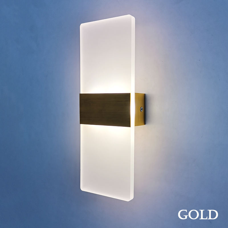 Lampada da 6W di alta qualità fantasia Lampada da parete in acrilico nero ad angolo retto / tondo e luce notturna per interni