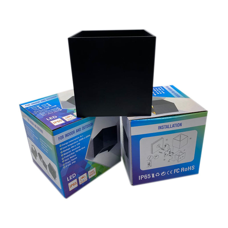 Moderna lampada da parete ad angolo regolabile impermeabile a cubo luminoso e applique da esterno con prezzo di fabbrica di alta qualità