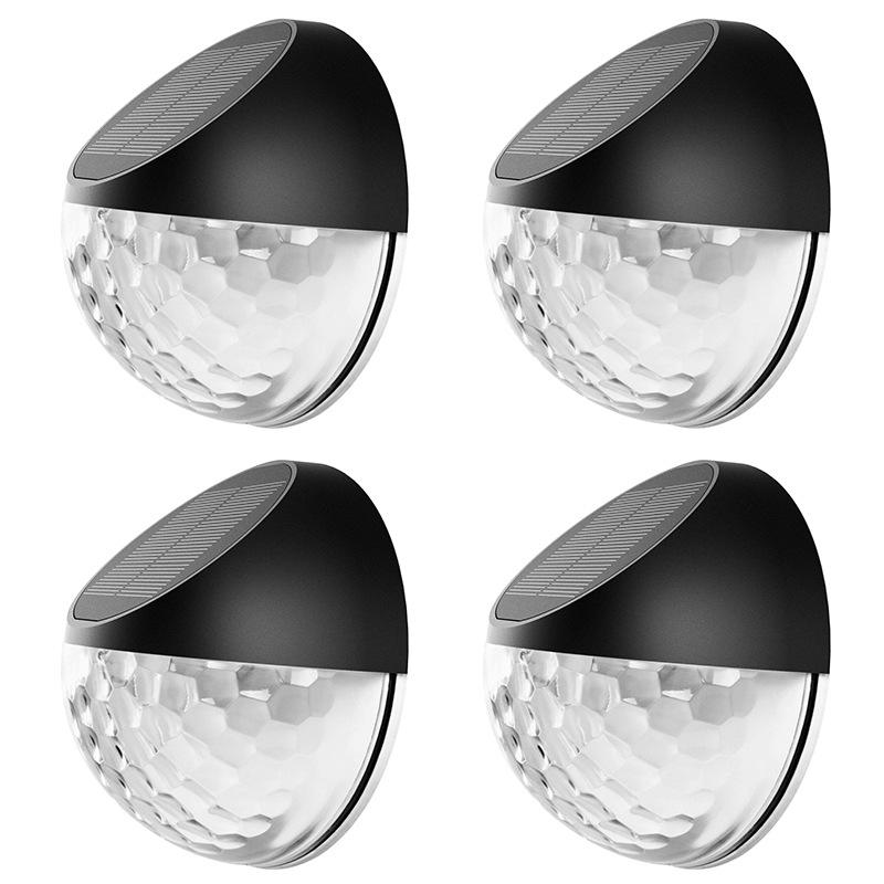 Luci solari a LED Sensore di controllo della luce esterna Decorazione del giardino Lampada da parete per recinzione solare Lampioni stradali impermeabili a semicerchio