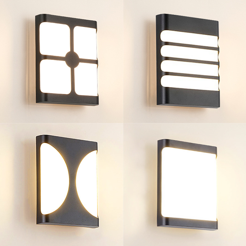 Applique da parete per esterni Lampada da corridoio da giardino a led semplice impermeabile Lampada da esterno per porta esterna Parete esterna Balcone Patio a prova di umidità