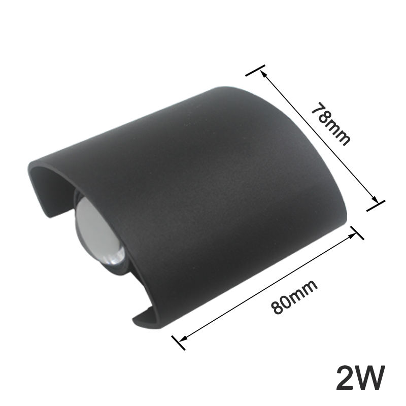 Lampada da parete a LED da esterno impermeabile su e giù a forma di arco da 4W Lampada da parete moderna in alluminio con applique da parete