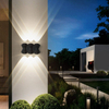 Lampada da parete a LED moderna impermeabile da esterno 12W IP65 Alluminio SU E GIÙ Lampada da parete da giardino Portico Sconce Decorazione Luce 110V 220V