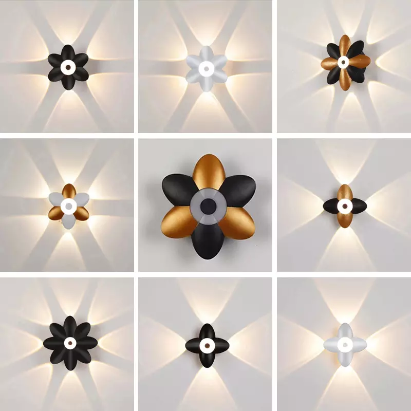 Applique da parete per esterni a LED Up Down Decorazione Spotlight Lotus Villa Corridoio Balcone Corridoio Sfondo Applique da parete