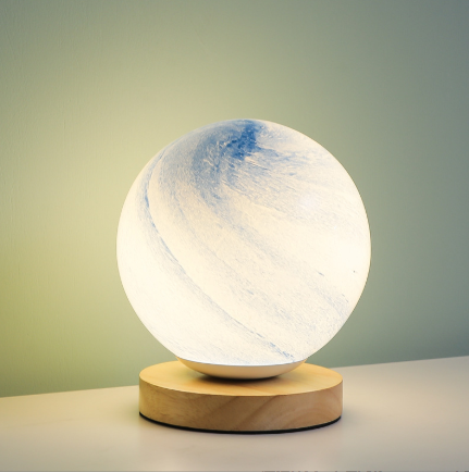 Pianeta lampada di vetro luna Pianeta lampada decorazione camera da letto comodino luce notturna Regalo di compleanno creativo lampada da tavolo a pagamento lampada da tavolo