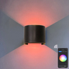 RGB APP 9W Controllo TUYA APP LED Applique da parete Impermeabile IP65 Portico Giardino su e giù Lampada da parete Lampada da parete impermeabile semicircolare