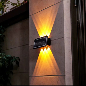 6LED applique da parete a energia solare applique da parete a LED impermeabili per esterni per cortile Street Landscape lampada da giardino lampada da parete per esterni solare