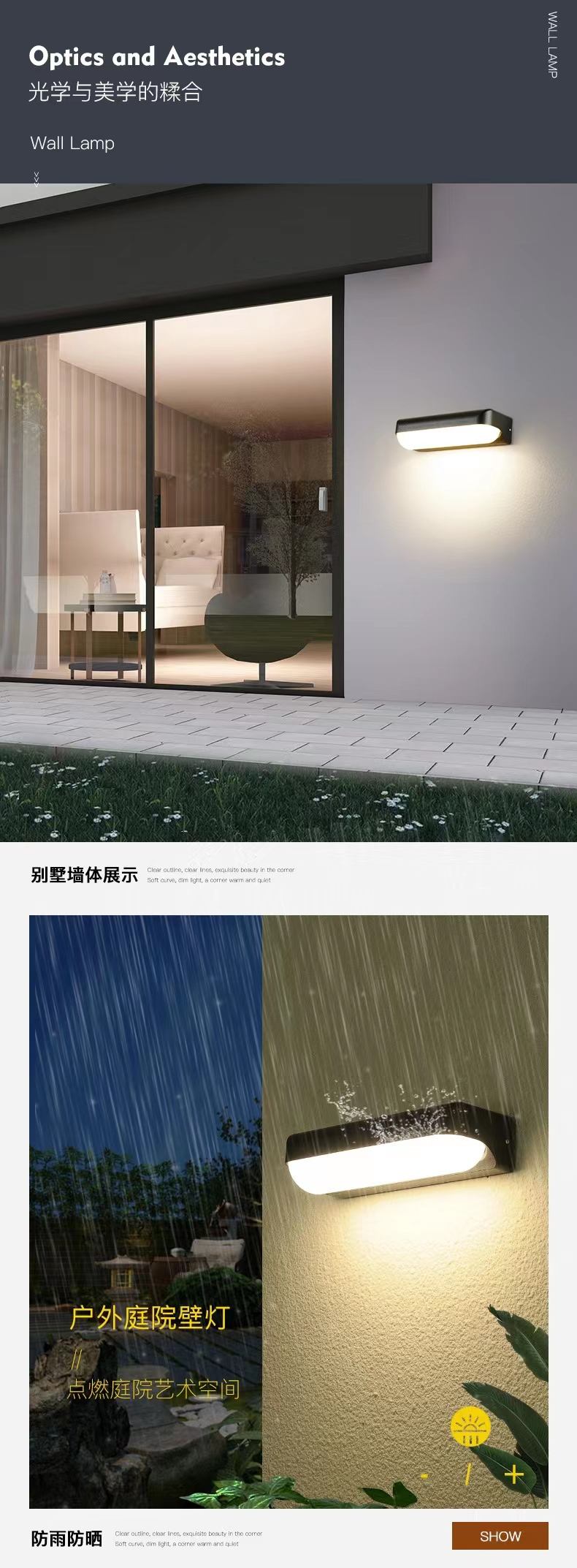 Lampada da parete a led in alluminio per esterni IP65 impermeabile Up Down applique da parete per l'illuminazione del corridoio del bagno del comodino della camera da letto delle scale domestiche